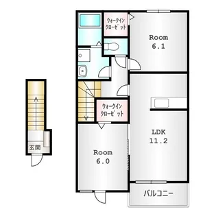群馬県伊勢崎市除ケ町【アパート】の間取り