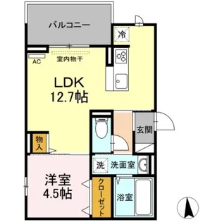 岡山県倉敷市西中新田【アパート】の間取り
