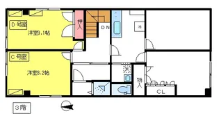 シェアハウス竜泉【3階】の間取り