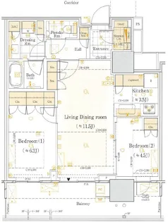HARUMI FLAG SUN VILLAGE T棟 Parking付【18階】の間取り