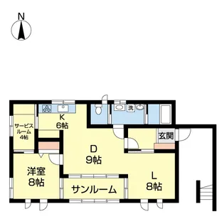 フォレスト鴨島【1階】の間取り
