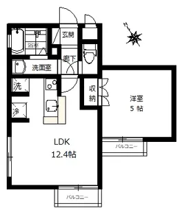 コモド東大宮【2階】の間取り
