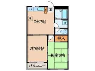 第2西町ハイツ【2階】の間取り