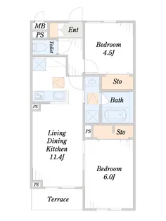 フェリスKAI【2階】の間取り