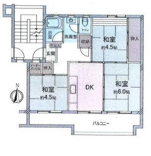 田園青葉台住宅団地6号棟【1階】の間取り