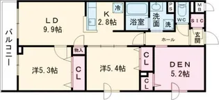 プライムガーデン若木【1階】の間取り
