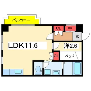 ドミシル旭町【2階】の間取り