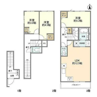 東京都大田区西蒲田5【一戸建】の間取り