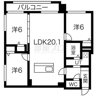 ジュビリー平岸【4階】の間取り