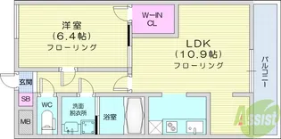 ライフポート松栄【1階】の間取り