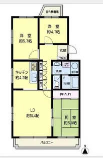 サニーウェル泉谷【4階】の間取り