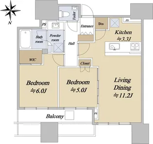 シティタワー大阪本町【43階】の間取り