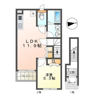 ジャルディーノ F-one【2階】の間取り