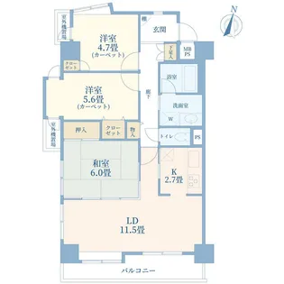 ライオンズマンション朝霞本町【3階】の間取り