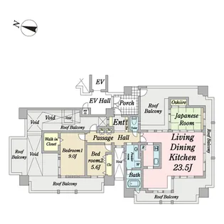 ライオンズマンション首里儀保駅前【8階】の間取り