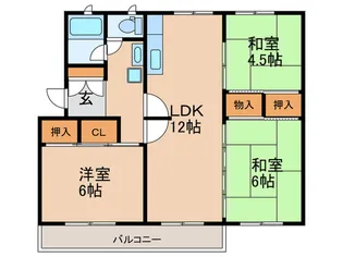 西一社団地11号棟【5階】の間取り