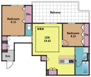 エルズプラス高円寺南【4階】の間取り