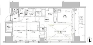 パークスフィア牛込神楽坂【13階】の間取り