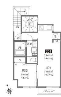 心葉テラス戸越【2階】の間取り