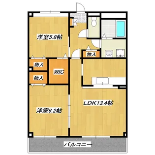ヴェルドミール カシマ【2階】の間取り