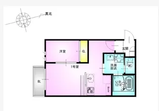 GRANDTIC 原木中山【2階】の間取り