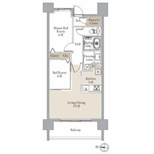 レジディア仙台北四番丁プレイス【12階】の間取り