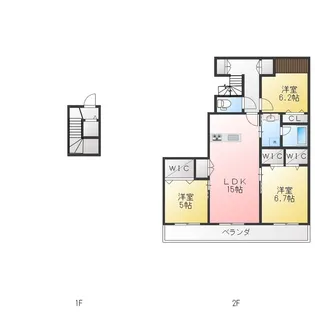 グリーンタウン赤坂【2階】の間取り