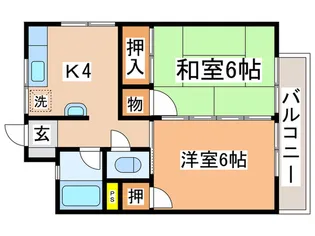 緑ヶ丘マンション【1階】の間取り