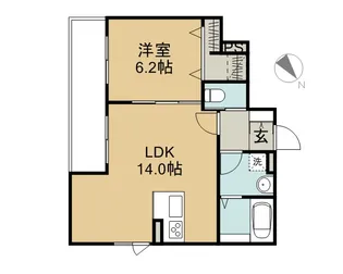 フラットフィールド【1階】の間取り