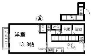 ユースコーポ晴丘【2階】の間取り