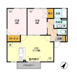 ベネフィ・エクセルシア【2階】の間取り