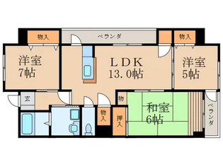 レリディアンスビューマ【7階】の間取り