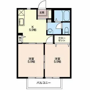 コーポ浜名湖【2階】の間取り