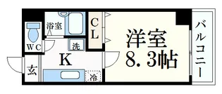 ハウスセゾン四条通【14階】の間取り