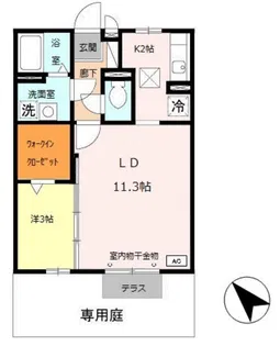 プラシード【1階】の間取り