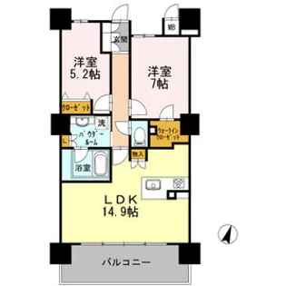 ロイヤルパークスERささしま SOUTH【6階】の間取り