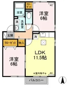 メナーB【2階】の間取り