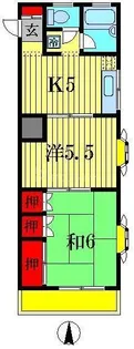 メゾン梅沢 きよしヶ丘【2階】の間取り