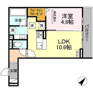 ディーシャンブル富田【1階】の間取り