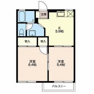 コーポおおいがわ【1階】の間取り