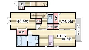 サンセール加佐B棟【2階】の間取り