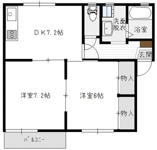 ドウエル白根A【1階】の間取り