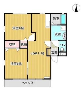 コーポ平川【1階】の間取り
