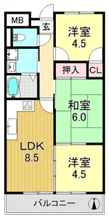 プランドールむつみ【8階】の間取り