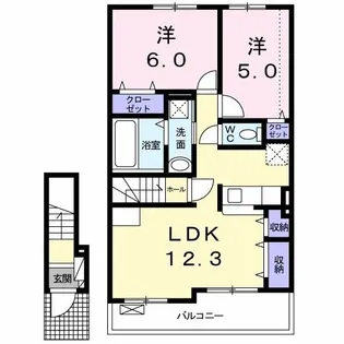 リアンA【2階】の間取り