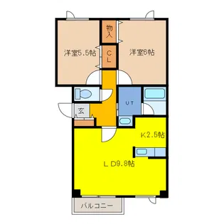 ハピネスIII【2階】の間取り