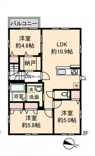 スクワールおおいII【2階】の間取り