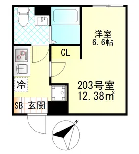 リバティ東門前【1階】の間取り