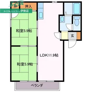 ディアス鵜方B棟【1階】の間取り