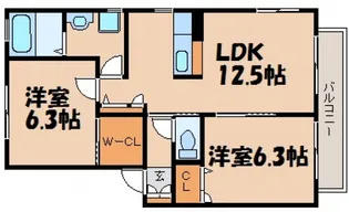 エーデルシャーメゾン C【1階】の間取り
